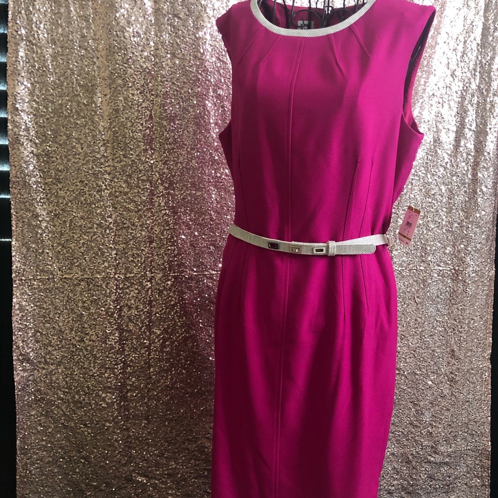 Anne Klein hot pink midi dress